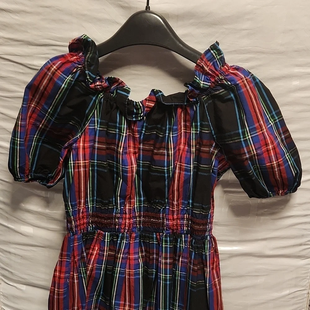 NWOT, J. Crew Crewcuts Stuart Tartan puff sleeves dress sz 12 girls